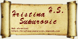 Hristina Supurović vizit kartica